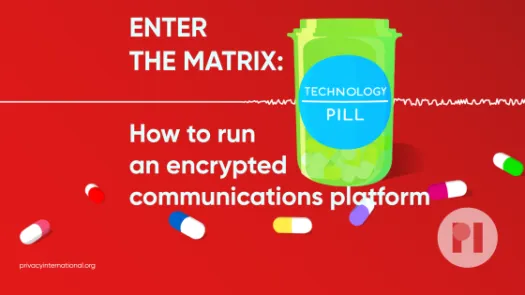 Green pill bottle with label reading Technology Pill surrounded by muli-colour pills with a sound waveform running behind it, title of the podcast sits next to the bottle