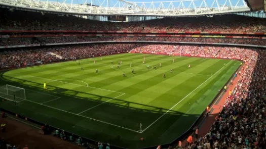 Football stadium in the sunshine 