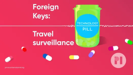 An open green pill bottle labelled Technology Pill, surrounded by pills and the title of the podcast; the bottle sits over a sound waveform