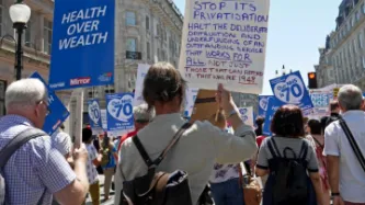 Protest against NHS privatisation