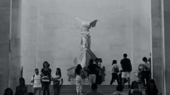 Monument of Winged Victory of Samothrace, exhibited at the Louvre Museum in Paris, France.