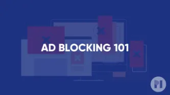 Banner with pop up windows being closed, centered text says "ad blockers 101"